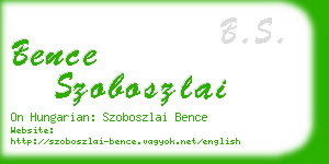 bence szoboszlai business card